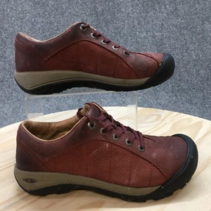 Keen Shoes Womens 8 Presidio Sneakers Burgundy Leather Lace Up Low Top Comfort - Picture 1 of 20