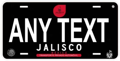 Black Jalisco Mexico Personalized Novelty Car License Plates Any Text - Image 1 of 4