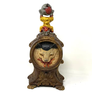 Vintage Cat & Mouse Cast Iron Mechanical Bank Reproduction Book Of Knowledge - Picture 1 of 10