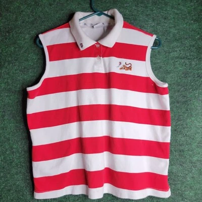 Disney Tigger 小熊维尼衬衫女式大号条纹无袖刺绣  — 第 1/4 张图片