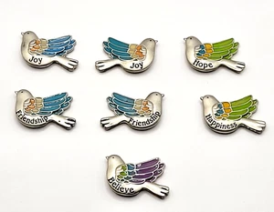 7 Ganz Doves Inspirational Faith Pocket Charms Tokens NO Poem Card Silver Toned - Picture 1 of 18