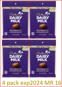 x4 Cadbury Dairy Milk, Milk Chocolate, The Classic Creamy Taste, Chocolate Bars, - Picture 1 of 7