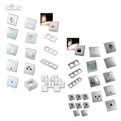 WORLD-TRADING-NET Programma interruttori DELPHI, programma prese da incasso UP con telaio