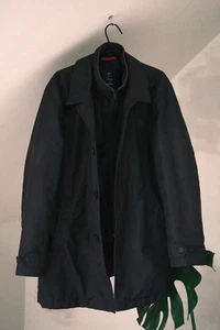 Langer Morgenmantel Herren dunkelblau Nylon Größe L Made in Italy - Bild 1 von 20