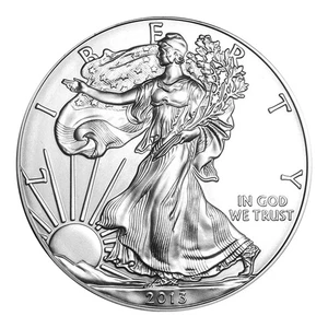 2013 1 Oz Feinsilber Sammlerstück American Eagle 1 $ Liberty Souvenirmünze - Bild 1 von 2