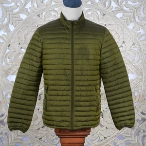 Scotch & Soda Green Nylon Quilted Puffer Jacket Men’s L Zip Front - Picture 1 of 10