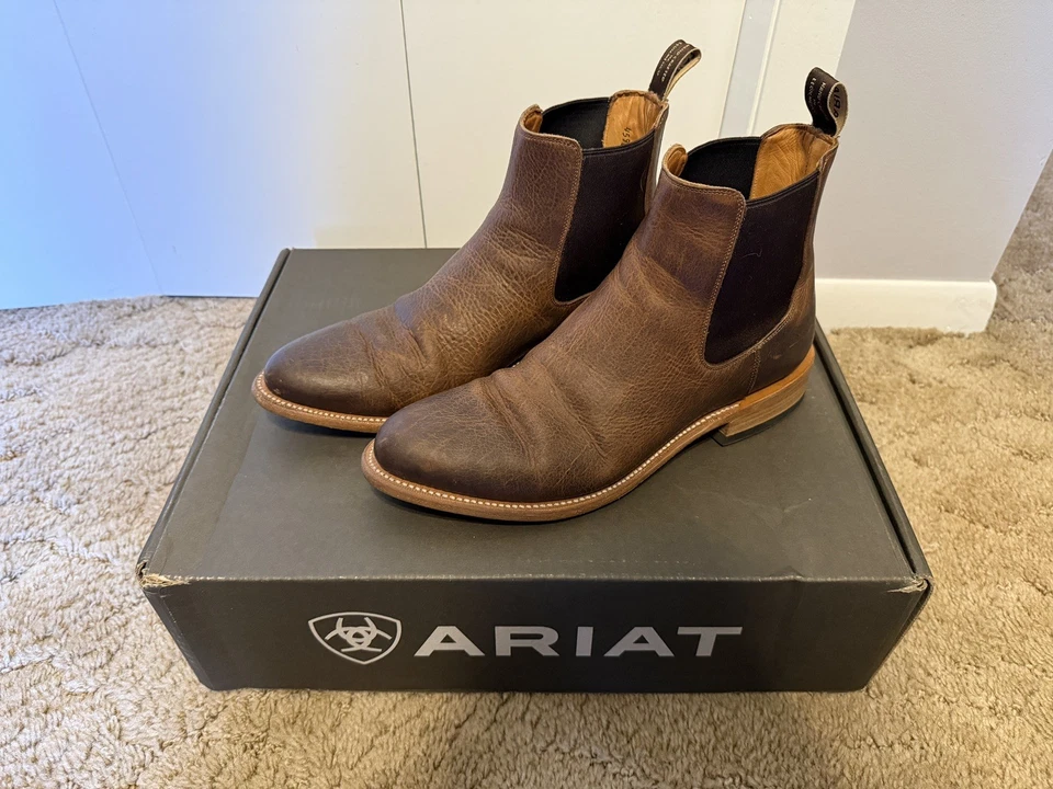 Botas de Vaquero Ariat Hechas en Banco Caña Chelsea Marrón Tierra Talla 10.5D Estilo 10054330 Foto 1 de 4