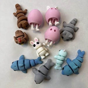 11 Stück Set Gelenk Flexi Dino Tier Ei Sea Life 2-4 Zoll 3D gedruckt ZOU3D - Bild 1 von 7