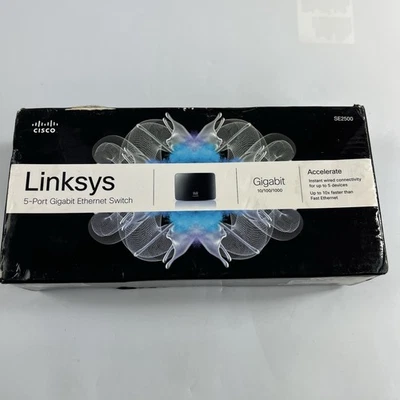 Linksys Cisco SE2500 5-port Ethernet Gigabit Switch With Power Cord - Image 1 of 4