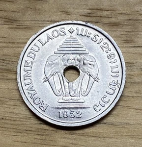 1952 Laos 20 Cent Foreign / World Circulated Coin, KM#5 — Free Shipping! - Picture 1 of 2