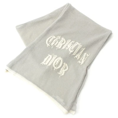Bufanda Dior Mohair Lana Galliano Período Logo Bordado 1947 Gris Foto 1 de 4