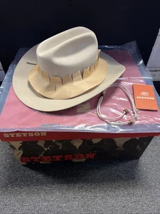 Stetson 5X pelliccia feltro ranch tesa abbronzata 4" taglia 7 R regolare ovale - Foto 1 di 11
