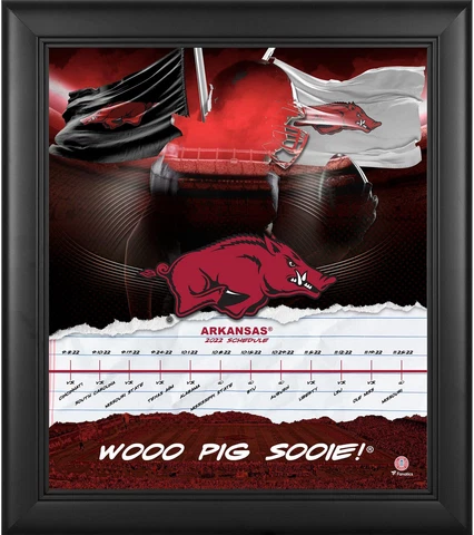 Arkansas Razorbacks Framed 15"x 17" 2022 Gameday Schedule Collage Cover