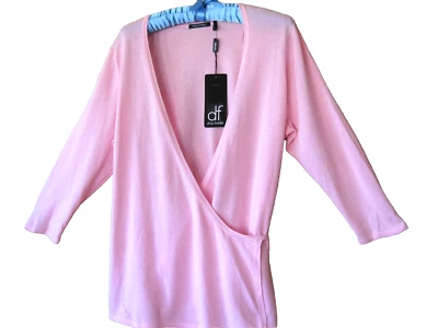 Daisy Fuentes 1X Pink Wrap Around Cardigan NWT 3/4 Sleeves 100% Fine Cotton - Image 1 of 4