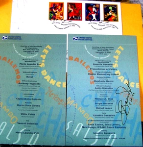 LET'S DANCE LATIN MUSIC STAMPS 1st DAY SIGNED CERMONY PROGRAM SEPT 17, 2005 - Picture 1 of 2
