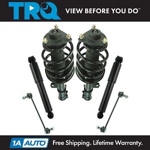 TRQ Front Rear Complete Strut Spring Assembly Shock Sway Link Kit for Kia Forte