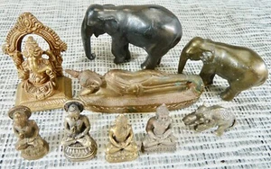 Konvolut Figuren Buddha , Elefanten , Ganesha Bronze Metall - Bild 1 von 19