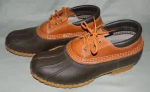 L.L. Bean lace up Bean Boots Gumshoes brown duck shoes, men's size 8 - Picture 1 of 14
