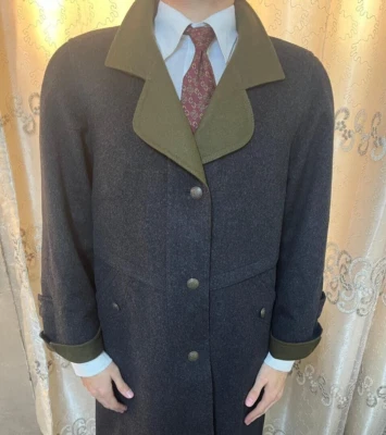 Vintage handtailored bespoke classic luxury alpaca wool women over coat 44R 12 - Image 1 of 4