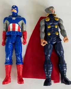 Figura de acción Marvel Avengers Titan Hero Series 2013 Thor y 2014 Capitán América - Imagen 1 de 7