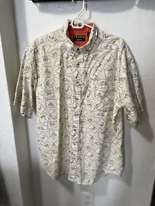 Trader Bay Men's Cream Hawaiian Shirt Floral Short Sleeve Size L#11 - Picture 1 of 10