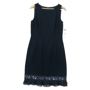 Donna Morgan Black Polyester Sleeveless Skater Mini Dress Women Size UK 8 NEW - Picture 1 of 11