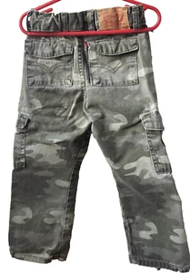 Levi's Jeans 4 Boys Camouflage Camo Adjustable Waist Red Tab Reg 514 $42 Hunting - Picture 1 of 17