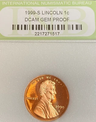 1999-S Lincoln Cent DCAM GEM PROOF - Slabbed - 9/12 - Combined Shipping - Image 1 of 4