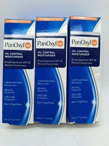 3 x 1.7 oz PanOxyl AM Oil Control Moisturizer SPF30 Exp 1/25 New Damaged Box - Picture 1 of 8