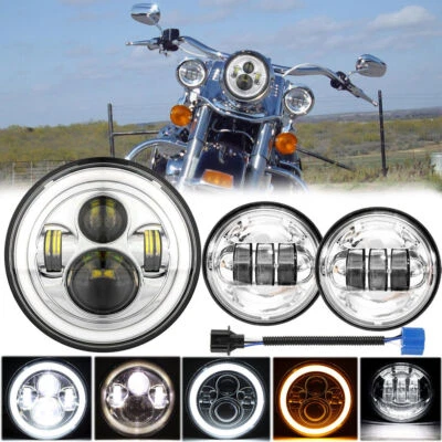 Luces de paso de faros LED de 7 pulgadas cromadas para Yamaha Royal Star Venture XVZ1300 Foto 1 de 4