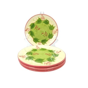Gail Pittman Laurel Leaf Salad Plates Set of 4 Vintage 1998 Signed Pottery Rare - Picture 1 of 13