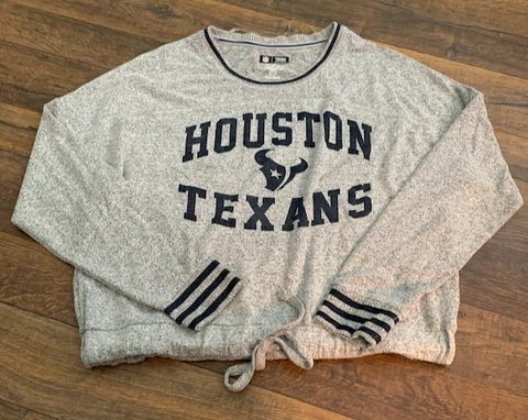 NFL women's HOUSTON TEXANS long sleeve pajama top, gray, MEDIUM, NEW w/o tags Cover