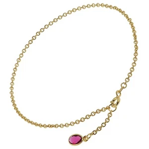 TRENDOR Schmuck Fußkette Silber vergoldet mit Rotem Quarz 51192 - Picture 1 of 3