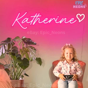 Custom Name Neon Sign Personalised LED Name Light up Acrylic Girls Kids Bedroom - Picture 1 of 24