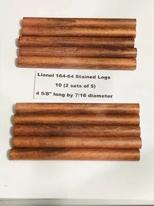 Lionel 164-64 logs 10 (2 sets of 5) 3451 & 3461 lumber car & 364 lumber loader - Picture 1 of 1