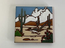 Earthtones Road Runner Arizona Art Tile Trivet Coaster by Leone Kuhne 3.75”