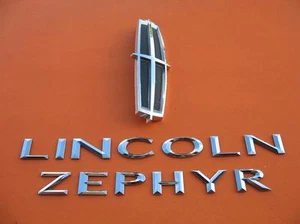 06 07 08 09 LINCOLN ZEPHYR TAPA TRASERA PUERTA CROMO EMBLEMA LOGOTIPO INSIGNIA JUEGO #3 - Imagen 1 de 5