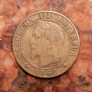 1862-BB FRANCE 1 CENTIME COIN (SMALL BB) - #B0945 - Picture 1 of 2
