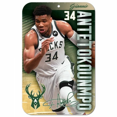 GIANNIS ANTETOKOUNMPO MILWAUCKEE BUCKS 11"X17" PLASTIC SIGN DURABLE POSTER NBA Cover