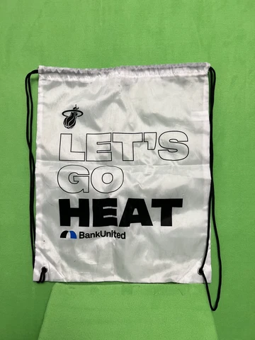 NBA Miami Let’s Go Heat White Drawstring Bag  13” x 17” Cover