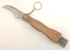 Cuchillo Seta Hoja Acero 7cm Mango Madera Cepillo FA715 - Imagen 1 de 7