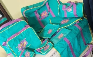 Tupperware Vintage KIDS' PACK Luggage Bags Fanny Pack School AQUA PURPLE SET x10 - Picture 1 of 13