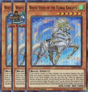 Yugioh! 3x Corcel Blanco de los Caballeros Florales LED8-EN022 Súper Raro - 1a Edición Casi Nuevo - Imagen 1 de 1