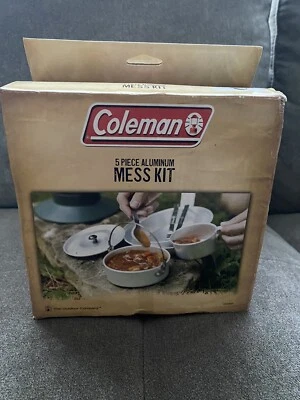 Coleman Camping Aluminum Mess Kit Includes Cup, Pan, Pot, Lid & Plate NIB - Image 1 of 4