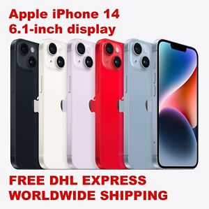 APPLE 2022 iPHONE 14 6.1" 5 COLOURS 128/256/512GB UNLOCKED (A2884 REAL DUAL SIM)