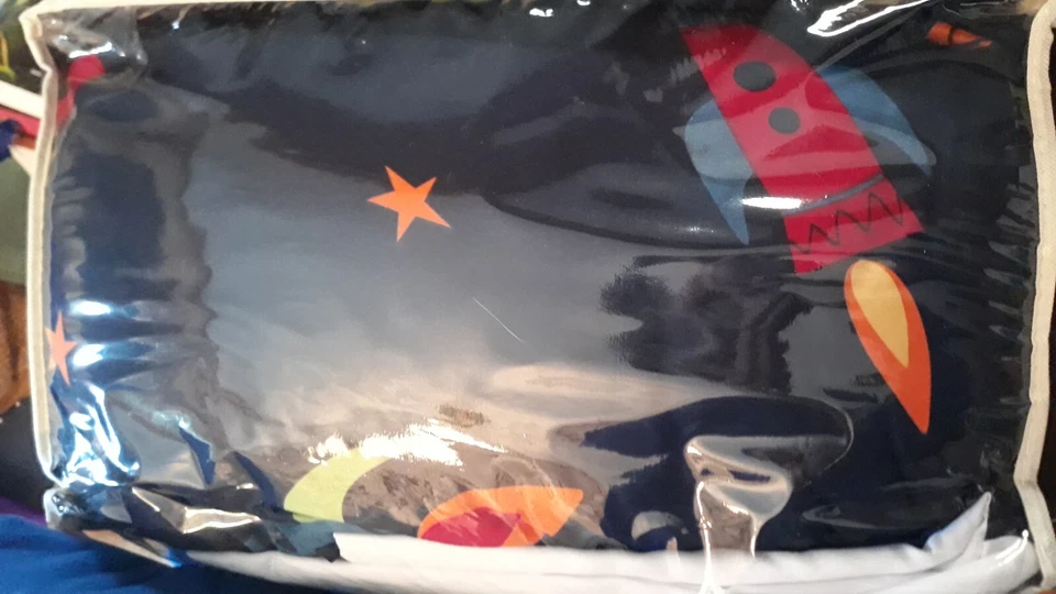 Juego de sábanas twin xl, temática espacial, cama en bolsa, cenefa, falda cama Foto 1 de 4