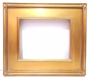 8 X 10 CARVED CLOSED CORNER FLAT PANEL GOLD LEAF 3" WIDE STANDARD PICTURE FRAME - Picture 1 of 9