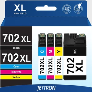 4PACK 702XL Ink Cartridges Combo for Epson Workforce WF-3720 WF-3730 WF-3733 - Picture 1 of 7