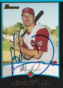 ADAM DUNN SIGNED AUTO'D 2001 BOWMAN CARD #382 CINCINNATI REDS CHICAGO WHITE SOX - Picture 1 of 3