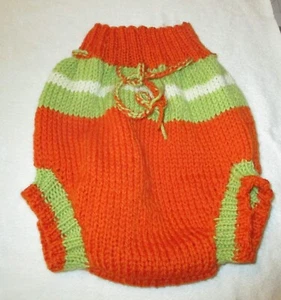 Large Hand Knitted Pure Wool Nappy Cover/Pants (Lanolised) - Australian Made - Picture 1 of 2